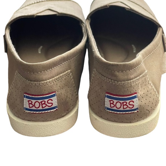Skechers BOBS Shoes Womens 8.5 Slip On Flats Brown Tan Memory Foam Canvas - Picture 8 of 11
